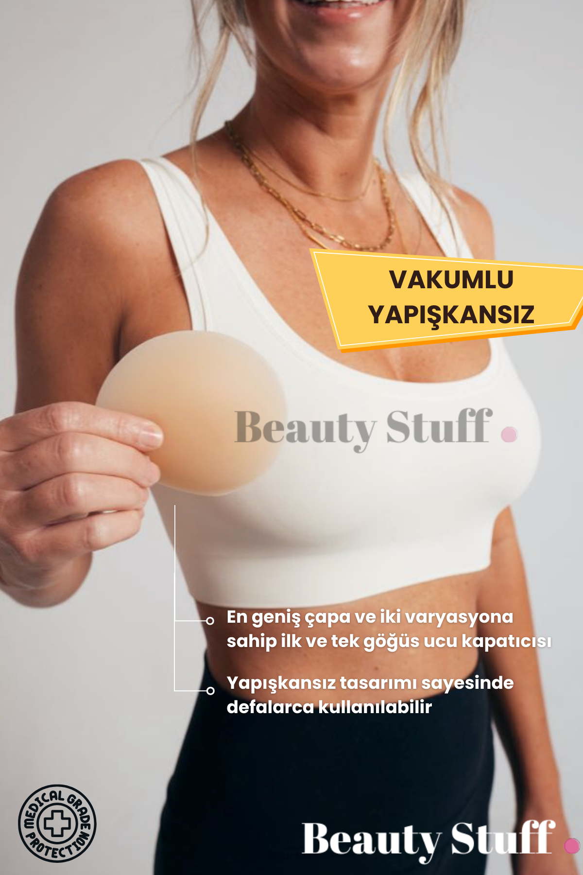 Vakumlu-Yapışkansız Göğüs Ucu Kapatıcı - %100 Medikal Silikon