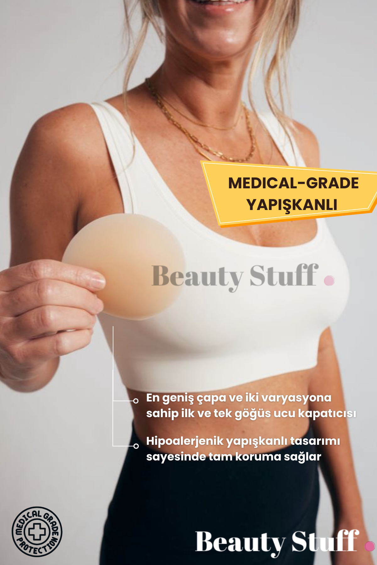 Yapışkanlı Göğüs Ucu Kapatıcısı - %100 Medikal Silikon